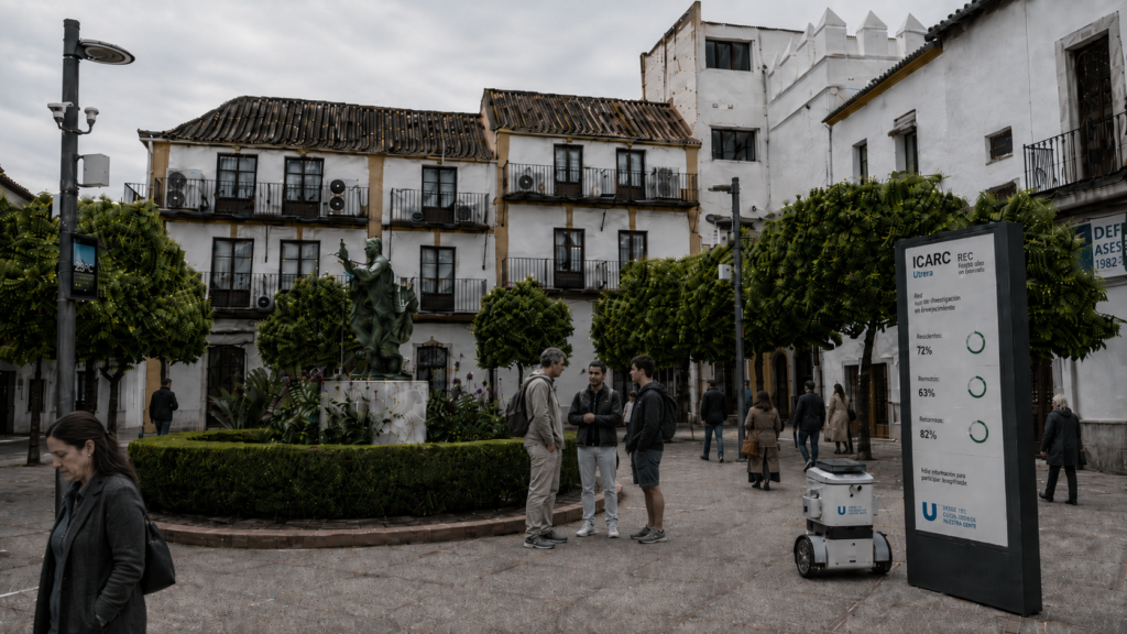 Utrera ICC mide el rendimiento emocional ciudadano en la Plaza de la Constitución en 2084
